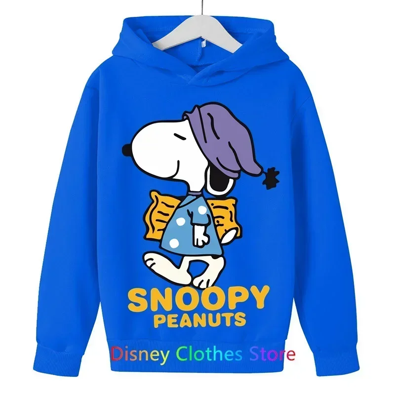 

Snoopy Cartoon Anime Children Pullover Tops 2024 New Fashion Boy Girl Kids Hoodie Spring Autumn Children's Sweatshirt Clothes