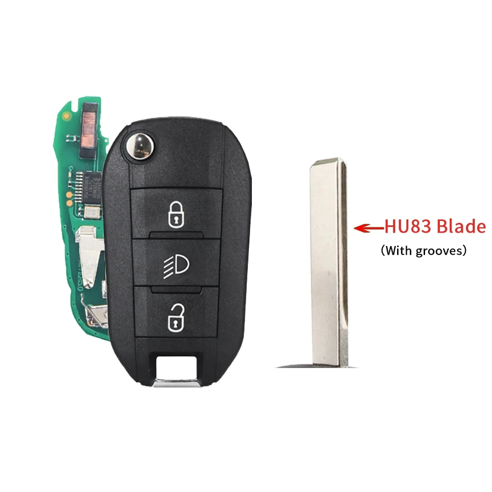 YIQIXIN 3 Buttons 434MHz Flip Remote Car Key For Peugeot 208 2008 308 508 For Citroen C3 C4 C5 4A AES Chip HU83 VA2 Blade