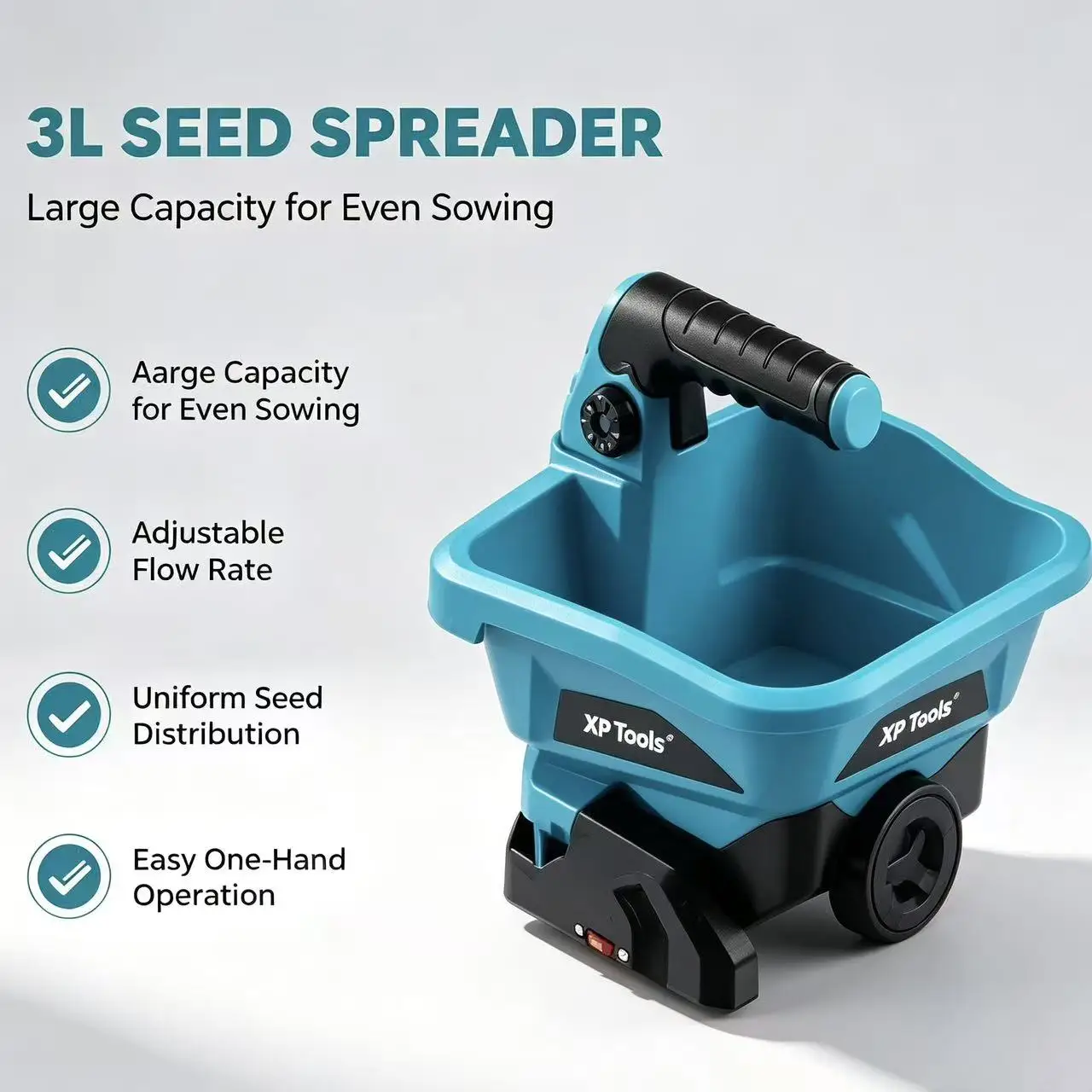 Handheld Electric Seed Spreader Rechargeable Lithium Battery Fertilizer Spreader Multi‑Speed Adjustment For Garden Lawn Corn Soy