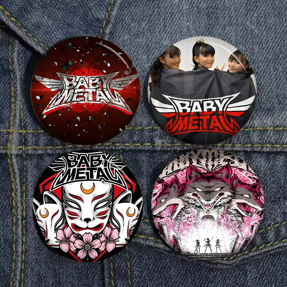 Metal Band B-Babymetal 32/44/58mm Handmade Pin Round Funny Snap-in Brooches for Backpack Cothes Accessories Badge Hat Decoration