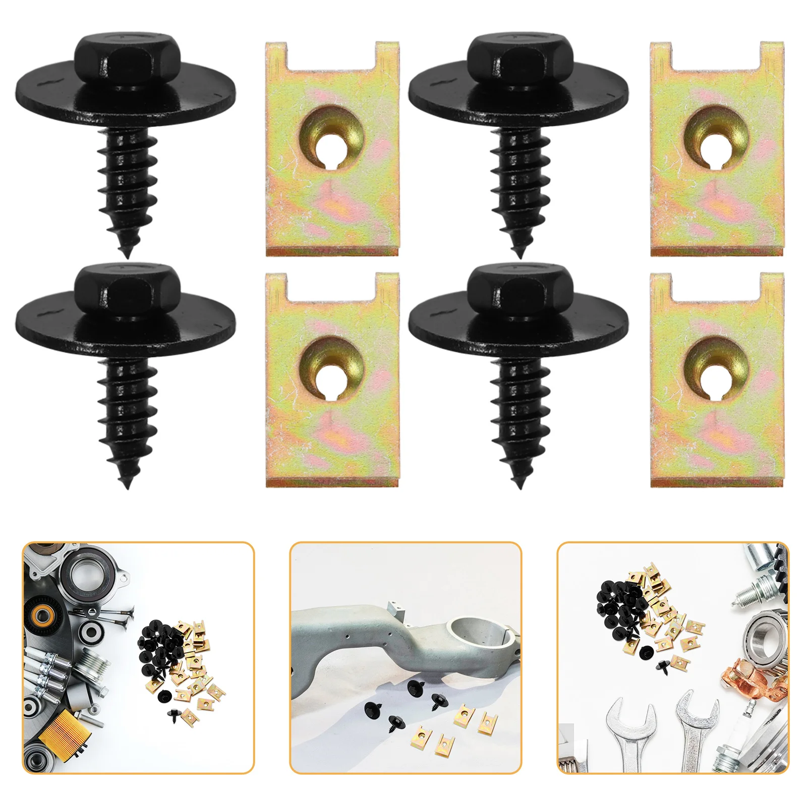 

40Pcs Car Body Fastener Set Hex Head Self Tapping Screws with Gaskets Durable Automotive Repair for Nut Fastener
