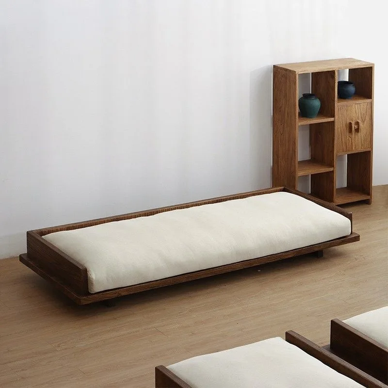 Living room solid wood double triple straight row wabi sabi wind old elm sofa seat back sofa