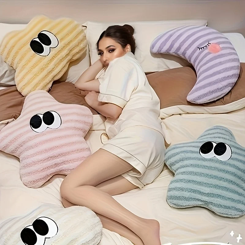 Fashionable Star Dopamine Pillow Soft Washable Sofa Mat With Striped Love Theme Suitable For All Seasons - Perfect Home