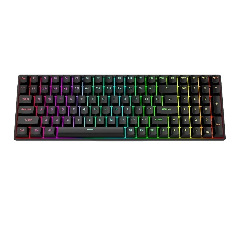 Imagem -04 - Teclado Mecânico com Fio Personalizado Kit Branco Personalizado Single Mode Rgb Gaming Esports Hot Plug 100 Key Dk100 Novo 2024
