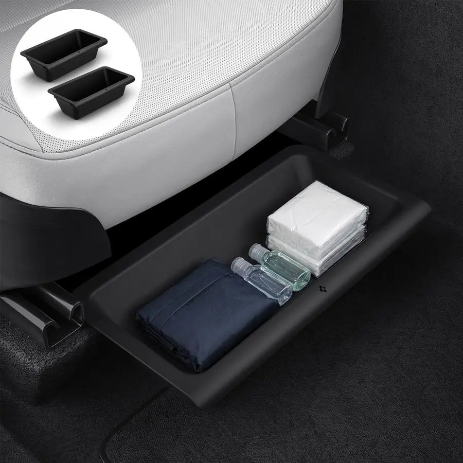 

Under Seat Storage Box, Hidden Organizer Tray Waterproof amp AntiRattle for 2025 2026 Tesla Model Y Juniper Accessories 2 Pack