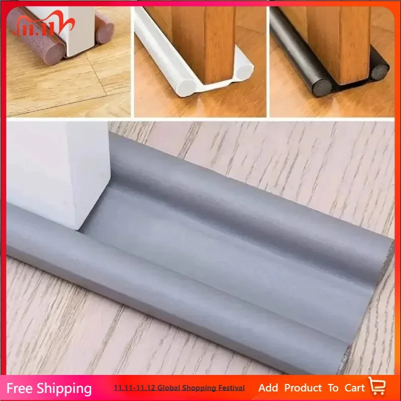 

Windproof Seal Strip Draught Excluder Stopper Door Bottom Guard Double Protector Doorstop Dustproof Blocker Sealer Soundproof