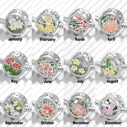 925 Sterling Silver Garden Flowers Secret Colors Beads Charms Bead Pendant for Women Mother Girl Bracelet Making Accessorie