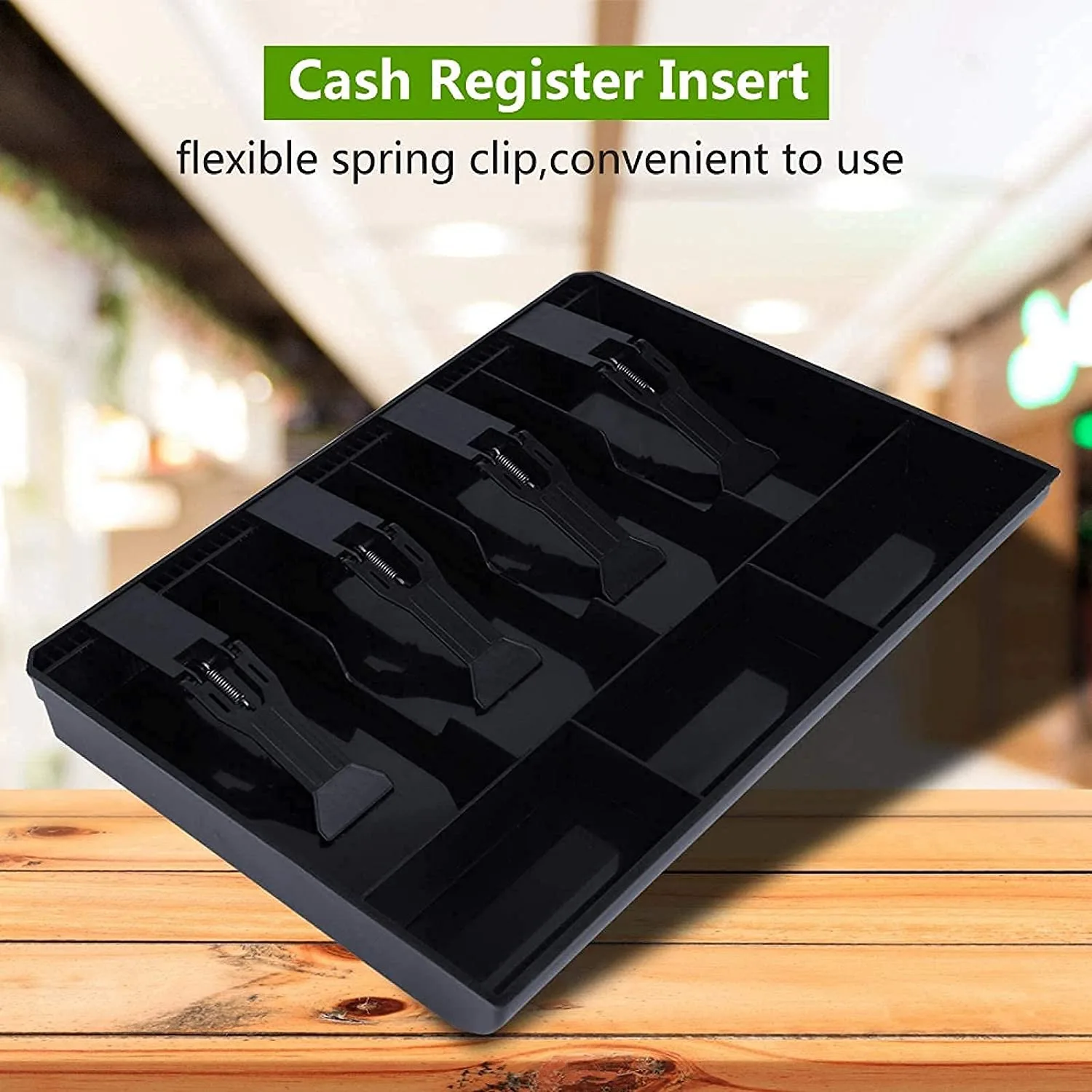 Cash Register Drawer - Cash Money Tray Replacement 4 Bill/3 Coin Cash Register Insert Tray,12.6 X 9.6 X 1.4Inch-AEF7
