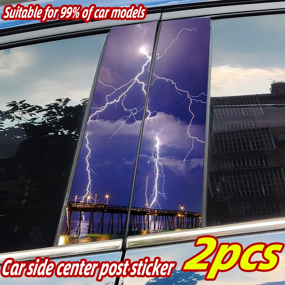 

Lightning Car Stickers Auto B-pillar Waterproof Sunscreen Vinyl Decals Auto Center Column Cover Scratches Decor Accessories