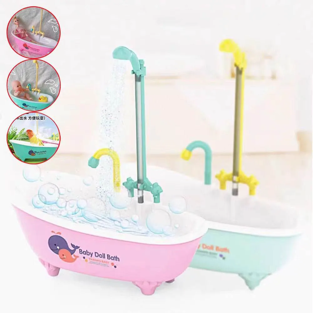 Puppenhaus Zubehör Elektrische Badewanne Kinder Spielhaus Puppe Spielzeug Wasser Badewanne Spielzeug Papageien Spezielle Badewanne Heimtierbedarf