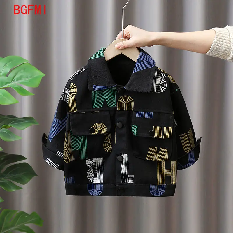 Teens Kids Boys Girl Denim Single Breasted Jacket Spring and Autumn Children's Fashionable Casual Top Wear Baby Cool Coat