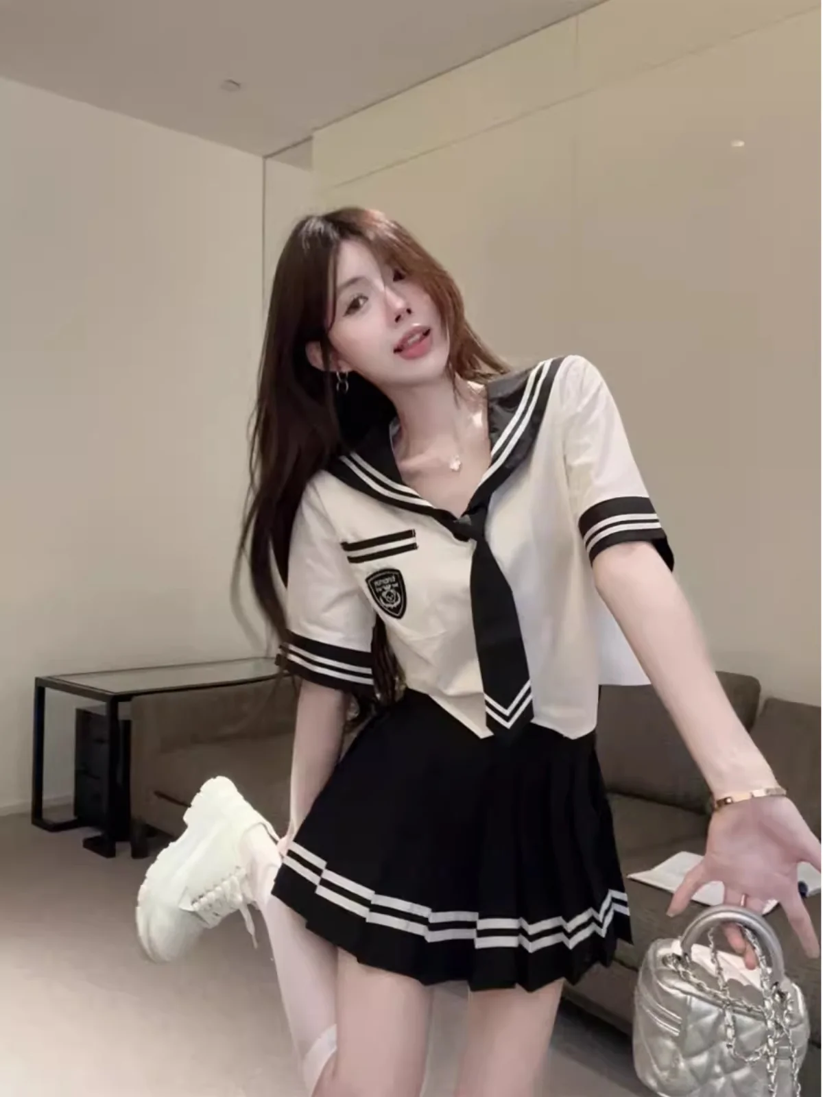 

Сексуальный ночной клуб Work orm Чистка ушей Массаж ног Techan Set ort Sve Navy Воротник Хлопок Полиэстер Смесь Dr