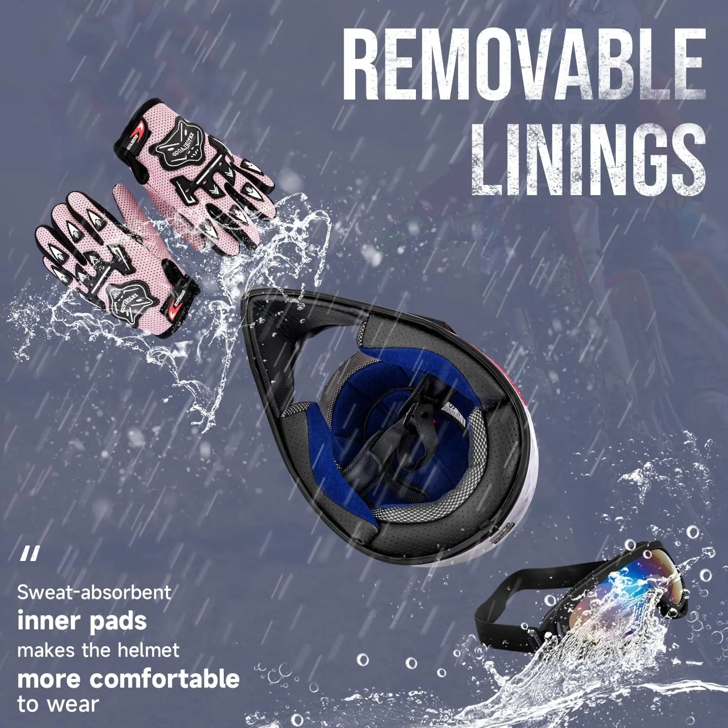 DOT Youth Dirt Bike Helmet for Boys Girls Ages 5-14 Four Wheeler Motocross BMX MX UTV Snowmobile Go Kart Racing Skateboard Baseb