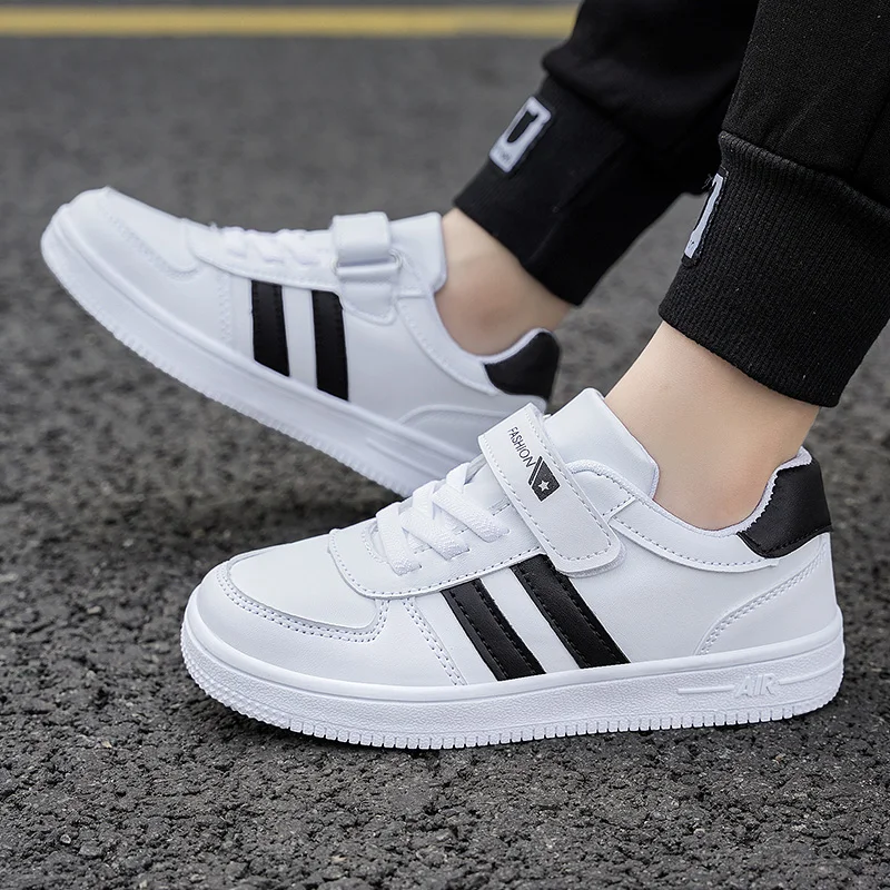Kinder-Schulsport-Wanderschuhe, modische weiße Freizeit-Sneaker für Jungen und Mädchen, rutschfeste Kinder-Laufschuhe mit weicher Sohle – Detail 11