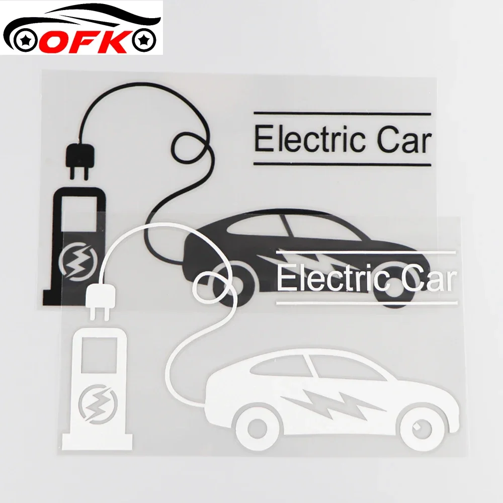 Cool Electric Car toon Pattern Decoration Vinyl  Sticker Decal Black/Silver 17.8*10.3CM