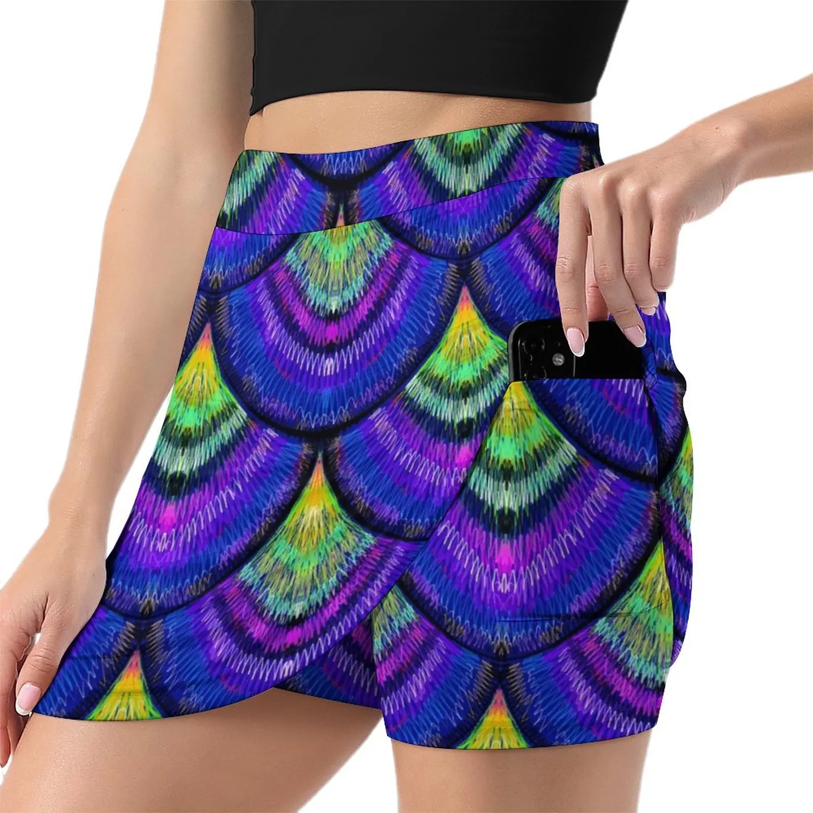 peacock feather scales Mini Skirt skirts for womens skirts summer 2025 woman