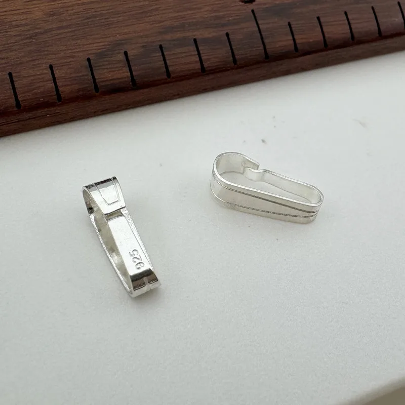 

1PCS 12mm Solid 925 Sterling Silver Buckle Pendant Connector DIY Jewelry Accessories Making for Necklace Components