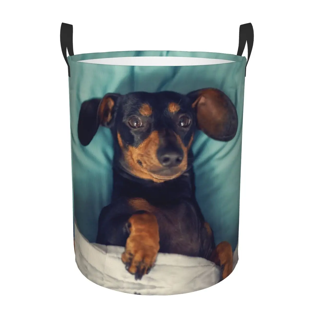 Custom Dachshund Laundry Basket Foldable Large Clothing Storage Bin Badger Sausage the Wiener Dog Baby Hamper