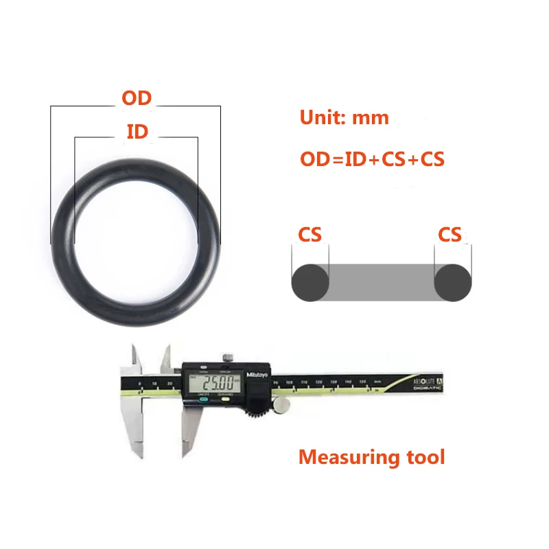 CS 2.62mm NBR O Ring Shore 90° Hardness round O Type Sealing Washer Corrosion And Oil Resistant Nitrile Rubber. ASB568 Standard