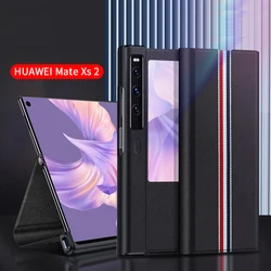 Magnetic Genuine Leather Case for Huawei Mate XS2 Smart Window XS 2 Phone Cover Capa Funda