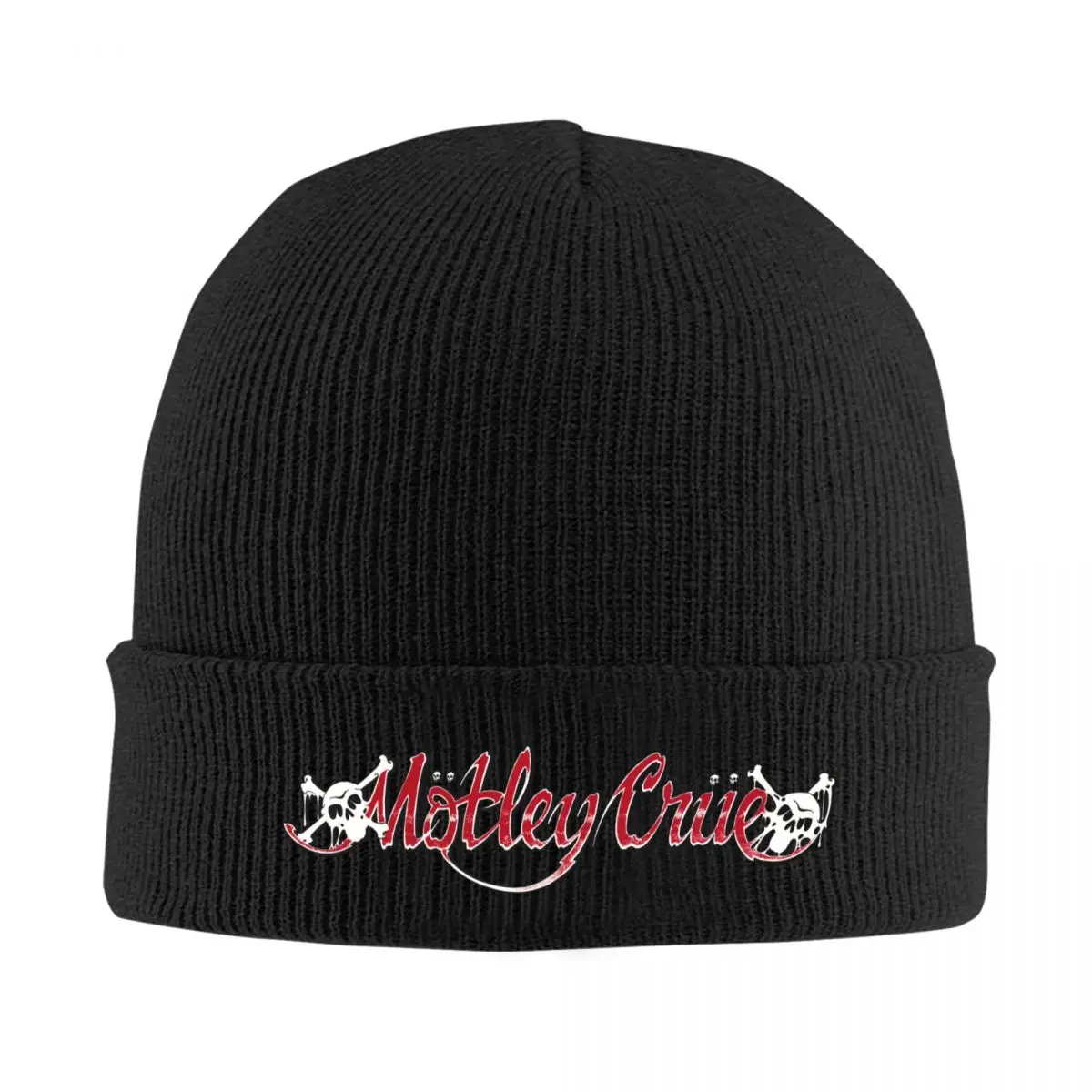 Motleys Crues Metal Rock Rib Knit berretto con risvolto per uomo donna Rock Band Winter Warm Skull Knitting Hat Cap