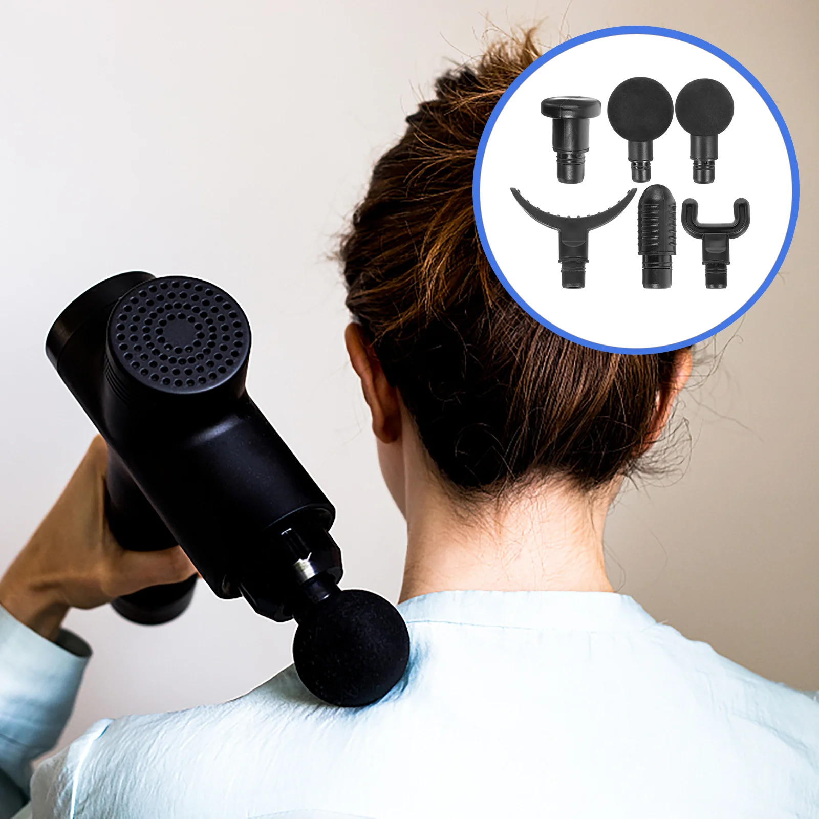 

6Pcs Massager Gun Head Portable Adapter Set for Home Gym Use Prevent Stiffness Enhance Flexibility Muscle Relaxation