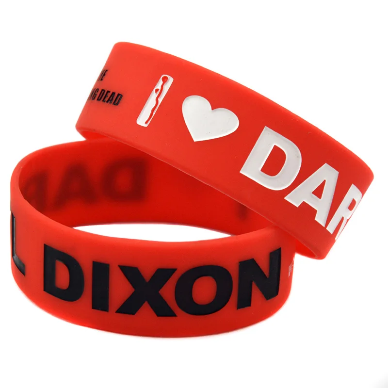 1 PC I Love Daryl Dixon The Walking Dead Silicone Bracelet 1 Inch Wide Bangle Drama Enthusiast Gift Bangle