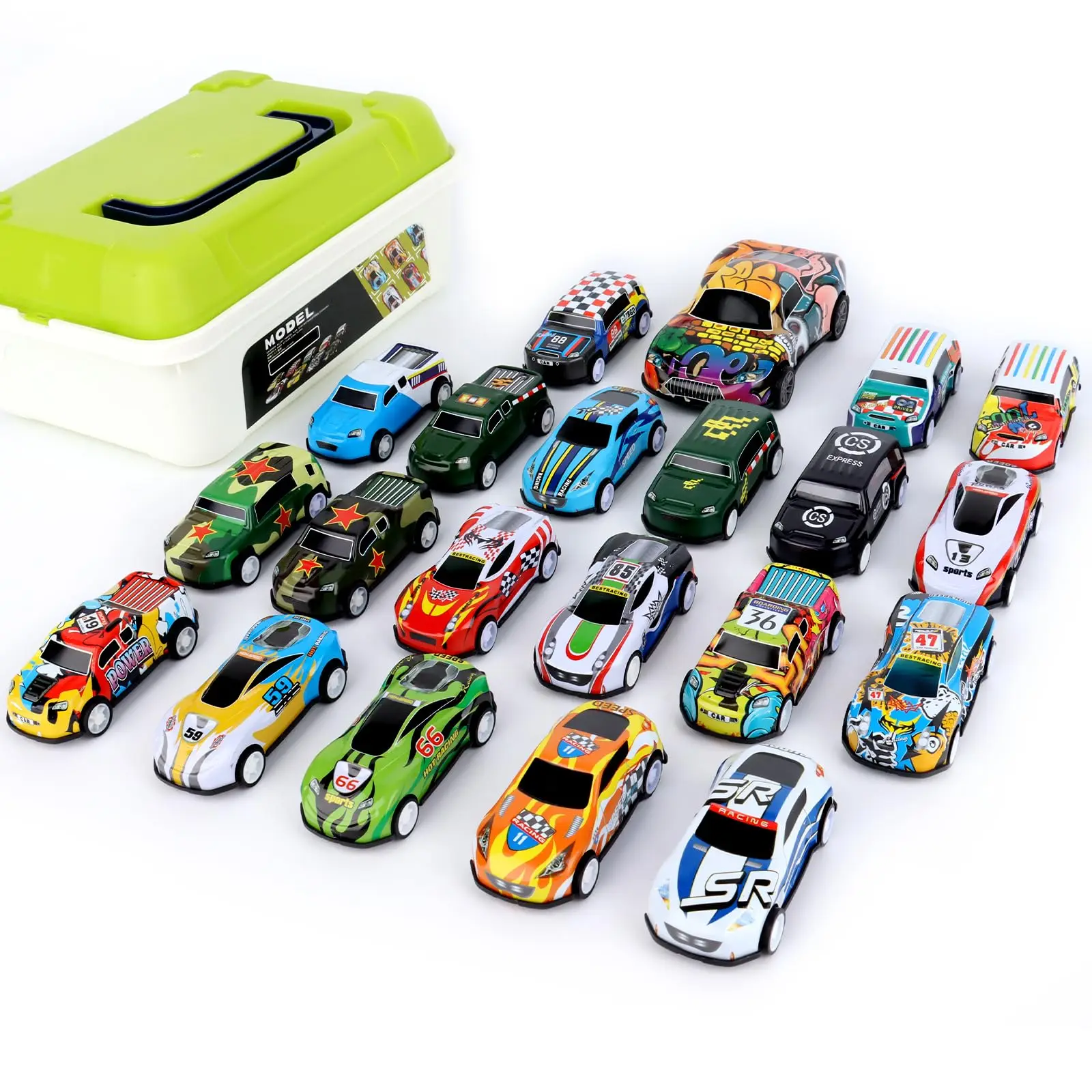 Car Set, Cars Toy, 21 Pieces Children's Car Toy, Car Toy, Mini Car Set, Toy Car Wind-Up Cars, Models Game for Children Boys