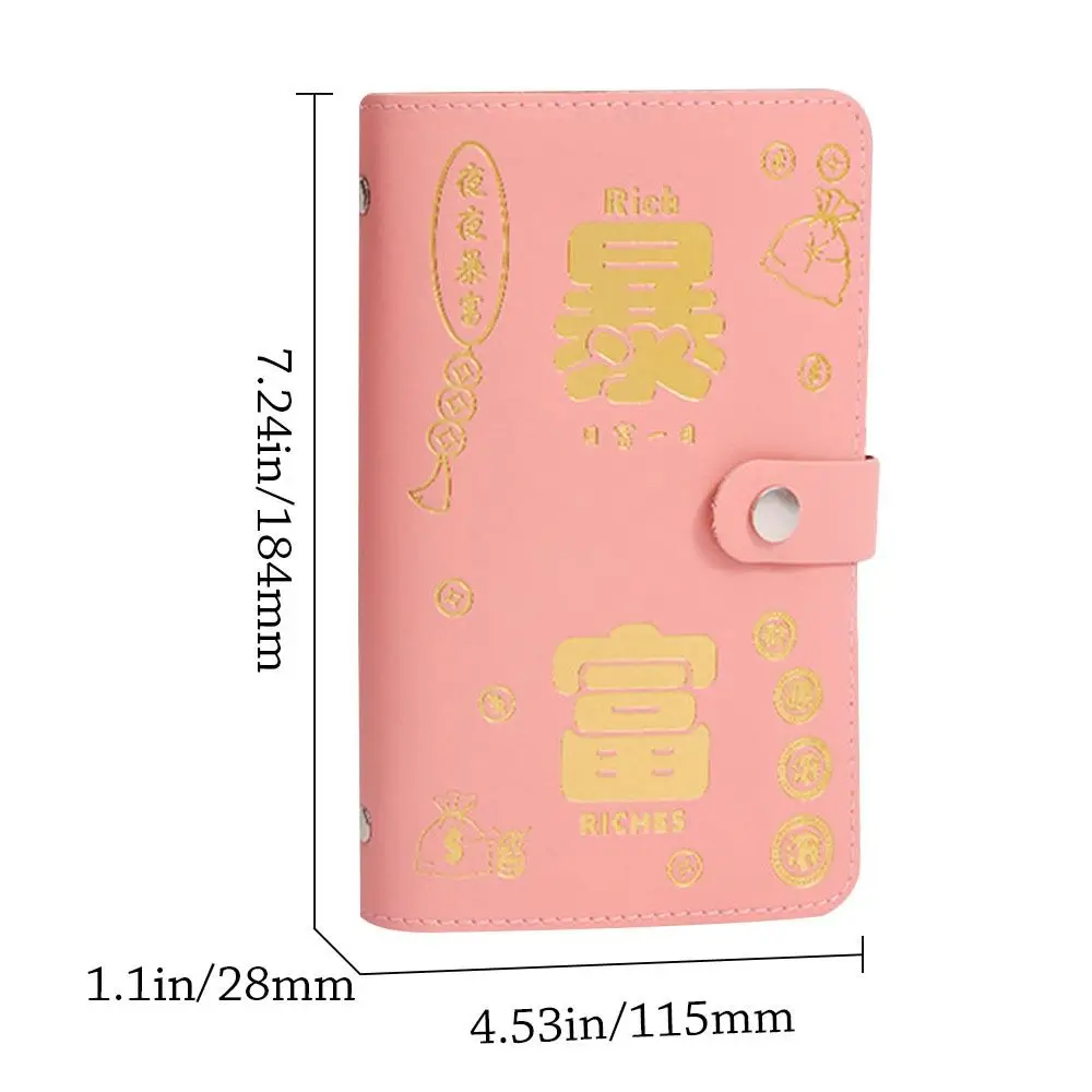 Save Money 100 Envelopes Money Saving Challeng PU Get Rich Overnight Mini Binder Savings Challenge Large Capacity Waterproof
