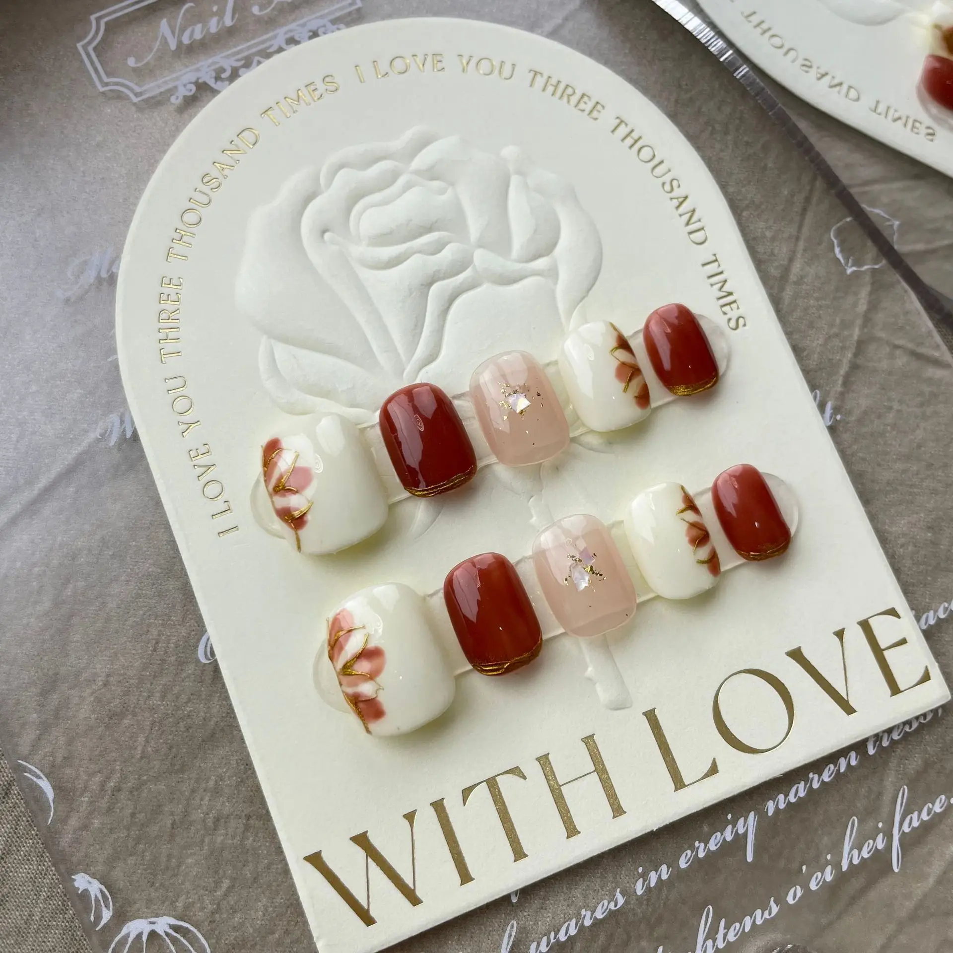 

Short Press On Nails Handmade Korean Full Cover Fake Fingernails With Designs Professional Nails Set For Girls