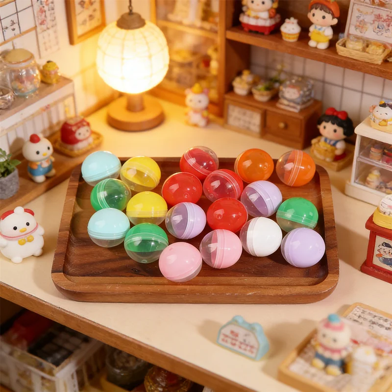 DIY Surprise Capsule Set 100Pcs Half Clear Half Opaque Plastic Balls, Create Your Own Mystery Toys, Wedding Favors or Calendars