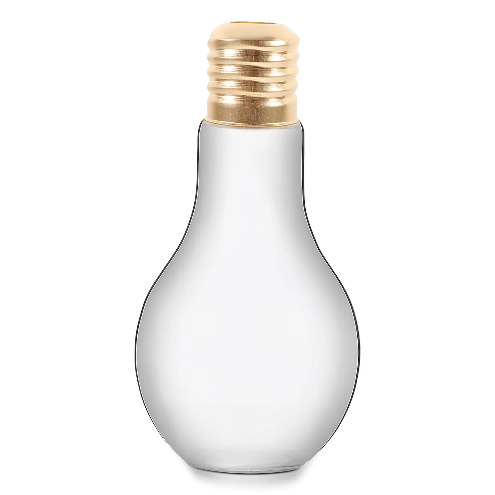Bulb Glasses Light Bulb Bottle 400Ml Creative Clear Body Leak-Proof Caps Reusable Straw for Party Drinks Vase Decoration