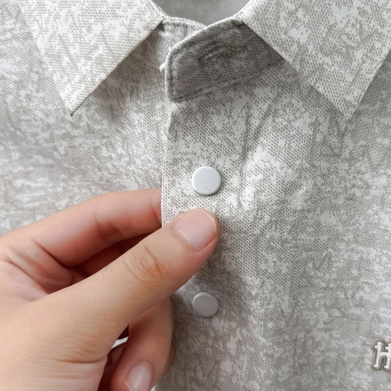 Herren-Polohemd mit langen Ärmeln, umgeschlagenem Kragen, Knopfleiste, weichem Melierstoff, schmaler Passform, Business-Casual, Herren-Oberteil für den täglichen Gebrauch – Detail 13