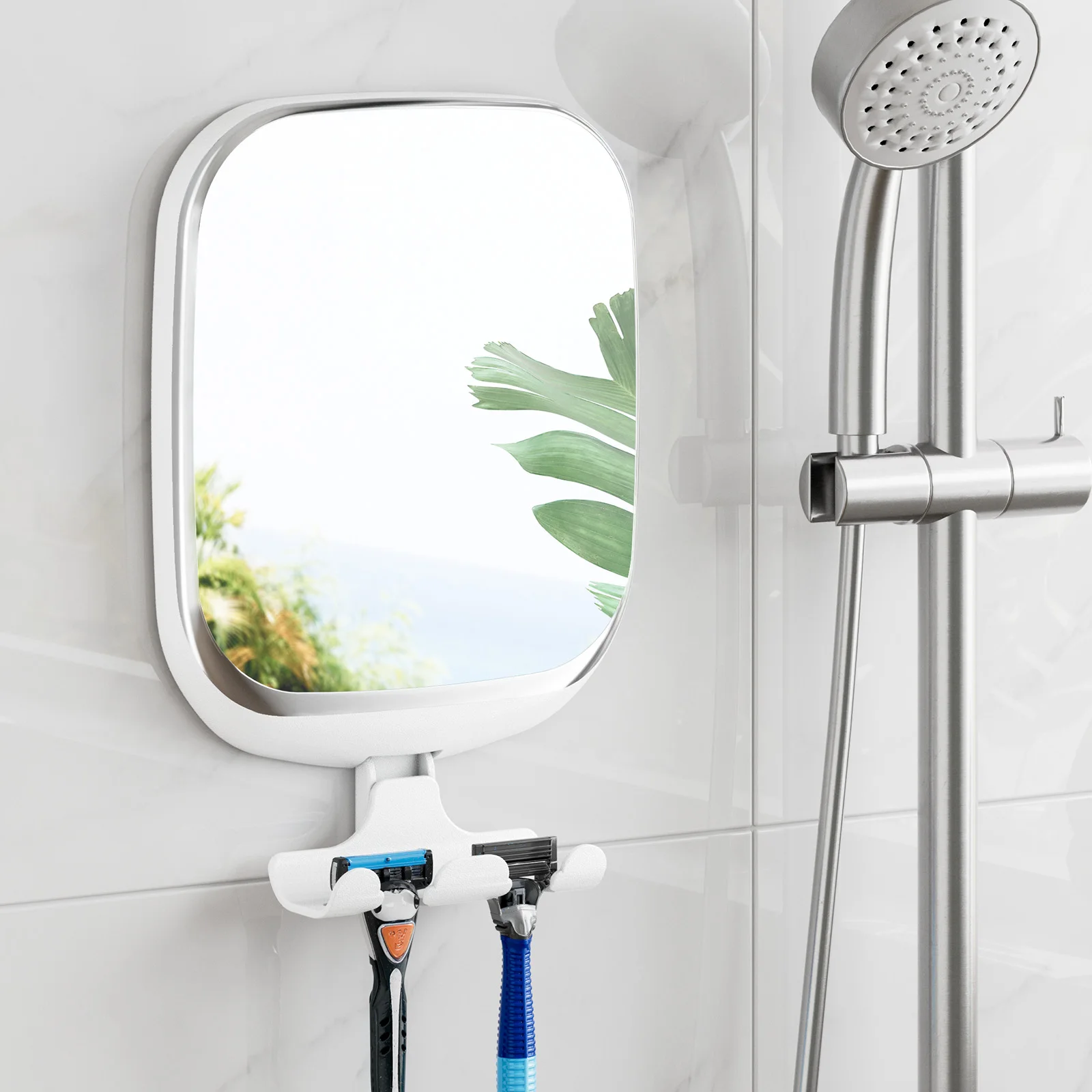 

TAILI Shower Mirror Fogless for Shaving, Anti Fog Shaving Mirror with Razor Holder, Removable,Shatterproof Bathroom Accessories