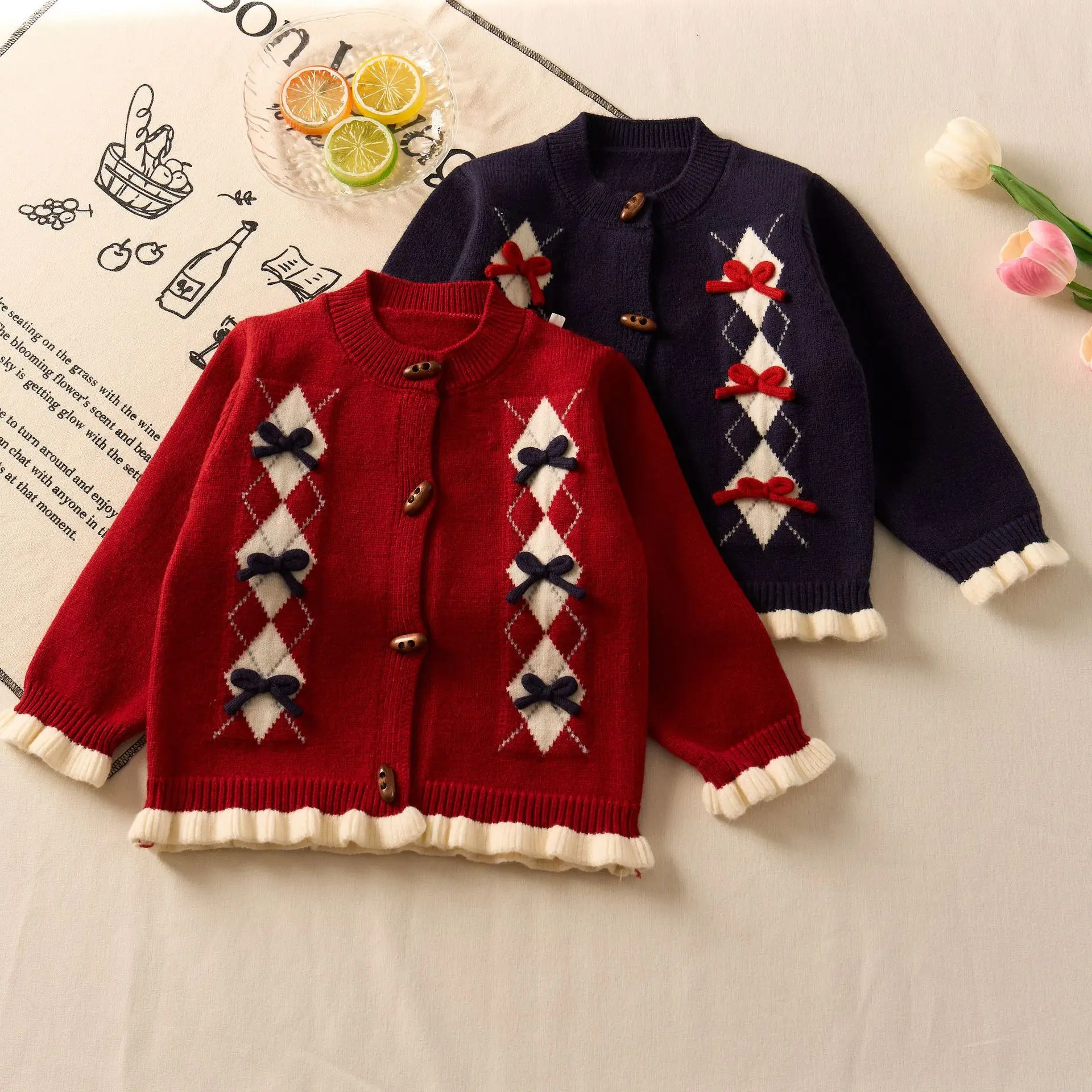 

Girls Sweaters Spring Autumn 2025 Children Woolen Jersey Tops Coats For Baby Girl Knitted Clothes Kids Fashion Outerwear Sweater