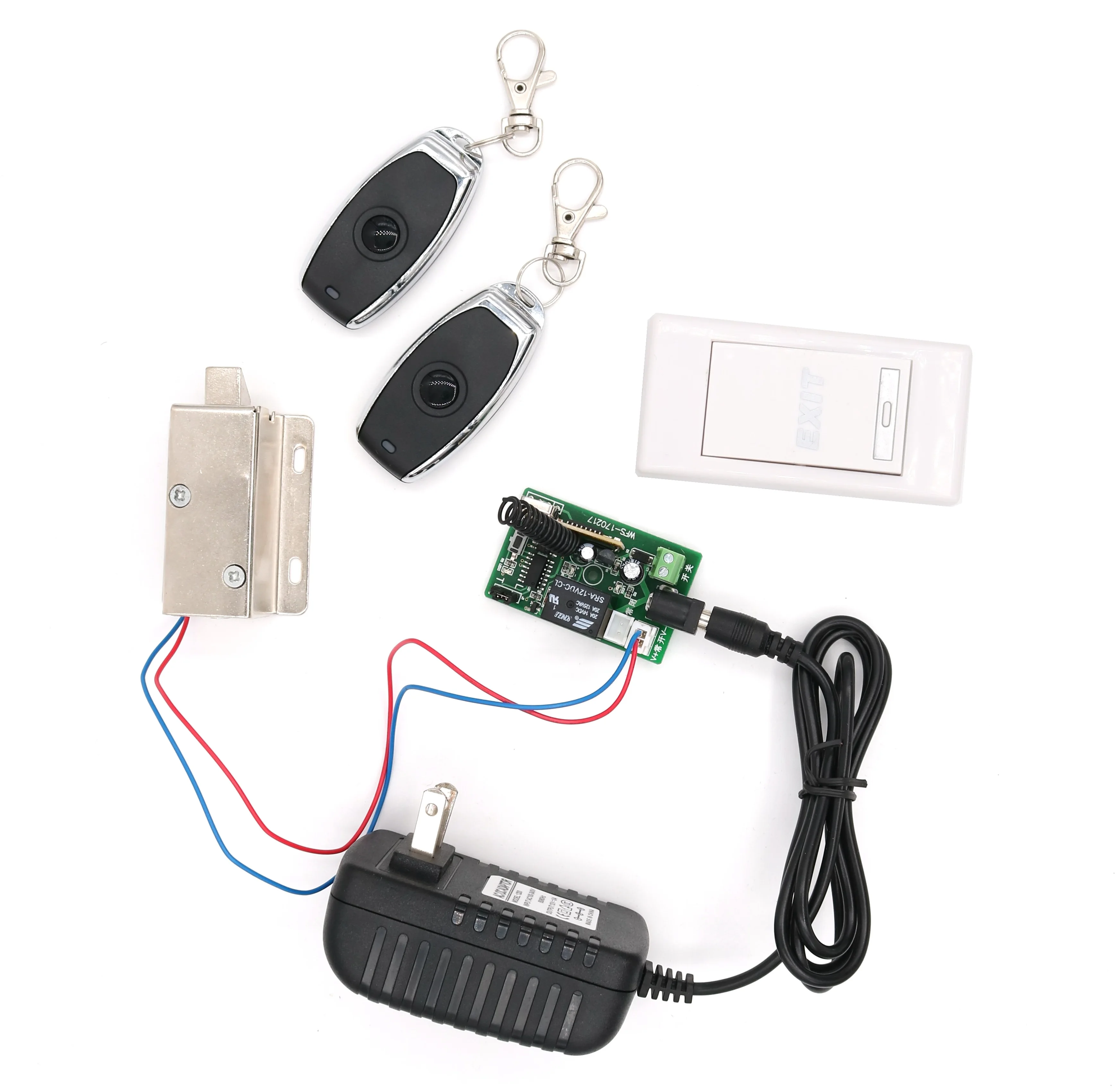 

Remote drawer lock mini Electric Bolt Lock with two 315mhz Handle exit button