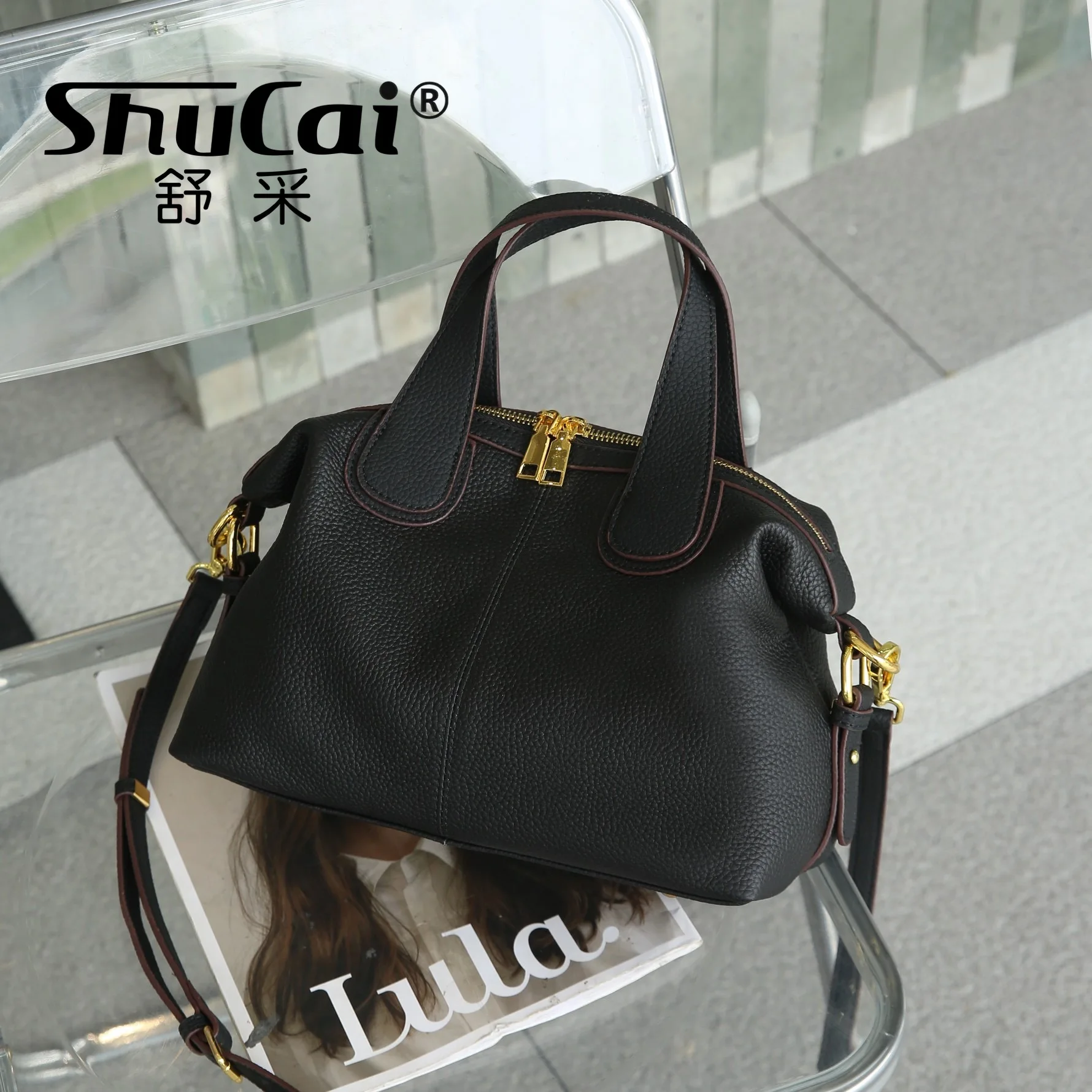 Genuine Leather Fashion Women's Handbag Luxury Designer Ladies Shoulder Crossbody Bags High Quality Large Capacity Tote Bag