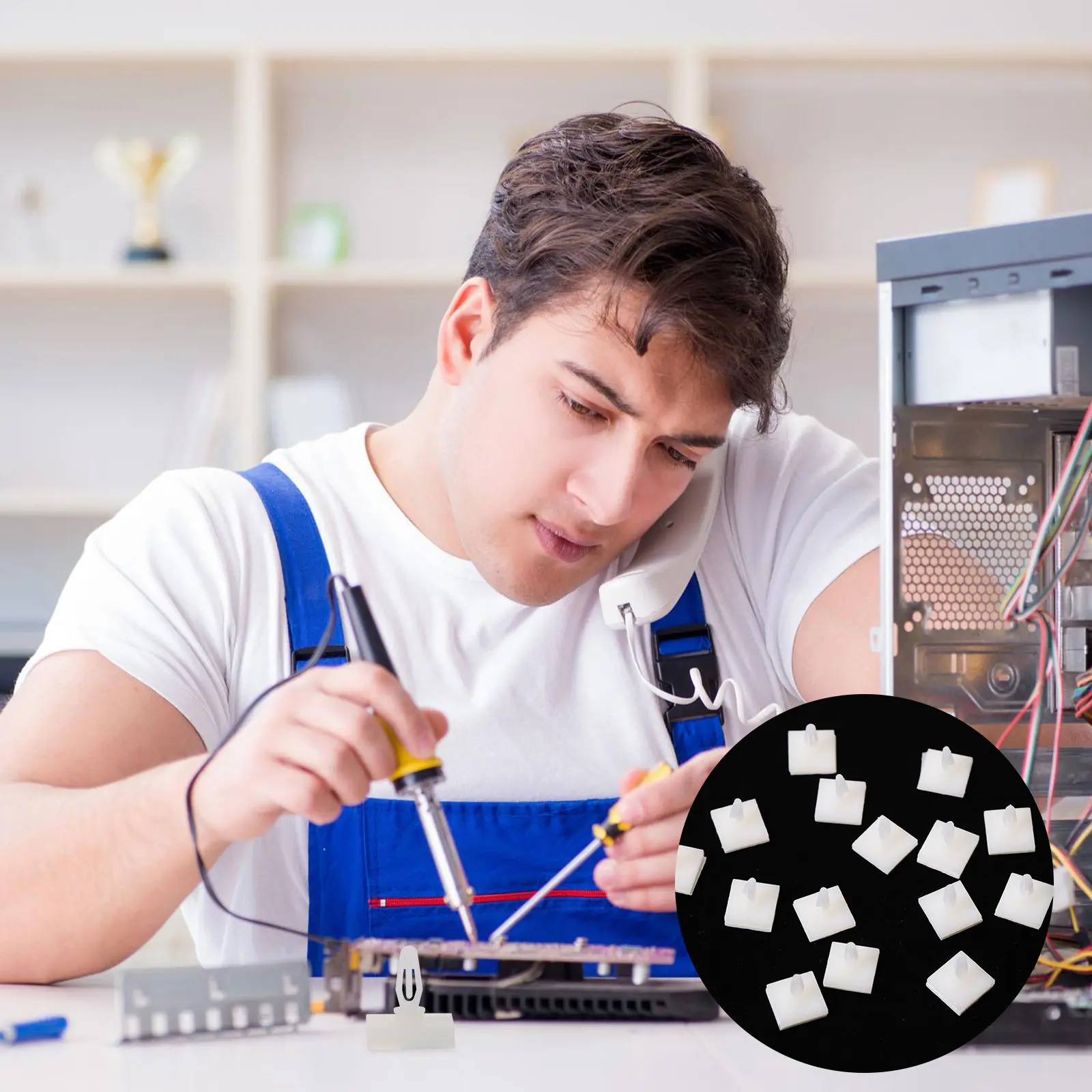 

100 шт. клеевых пластиковых стоек-держателей для печатных плат, изолированные, с обратным креплением, с фиксацией, для материнских плат