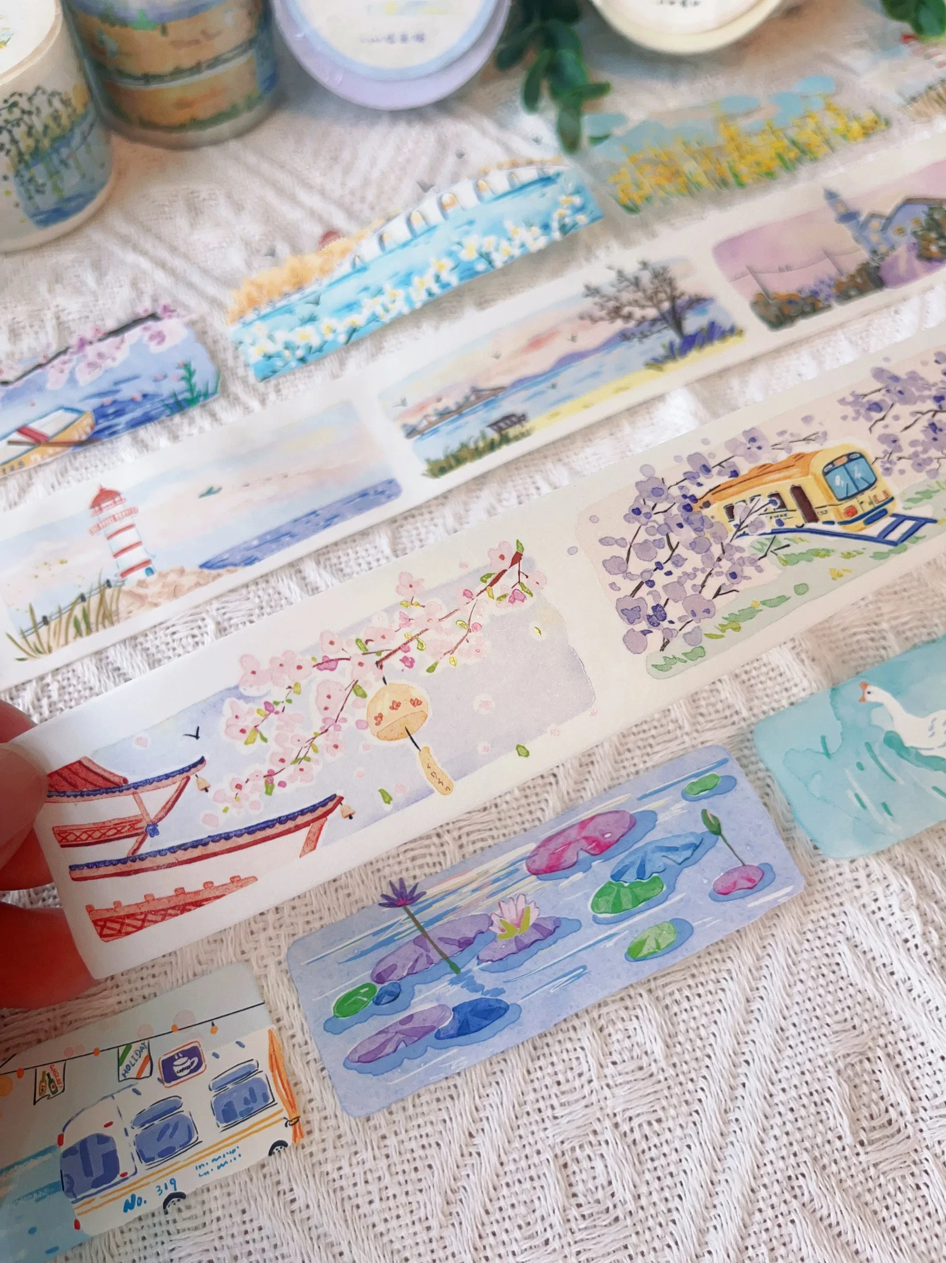 

Lynn Studio винтажная летняя предварительно васи ПЭТ лента для изготовления карт планировщик DIY план для скрапбукинга декоративная наклейка