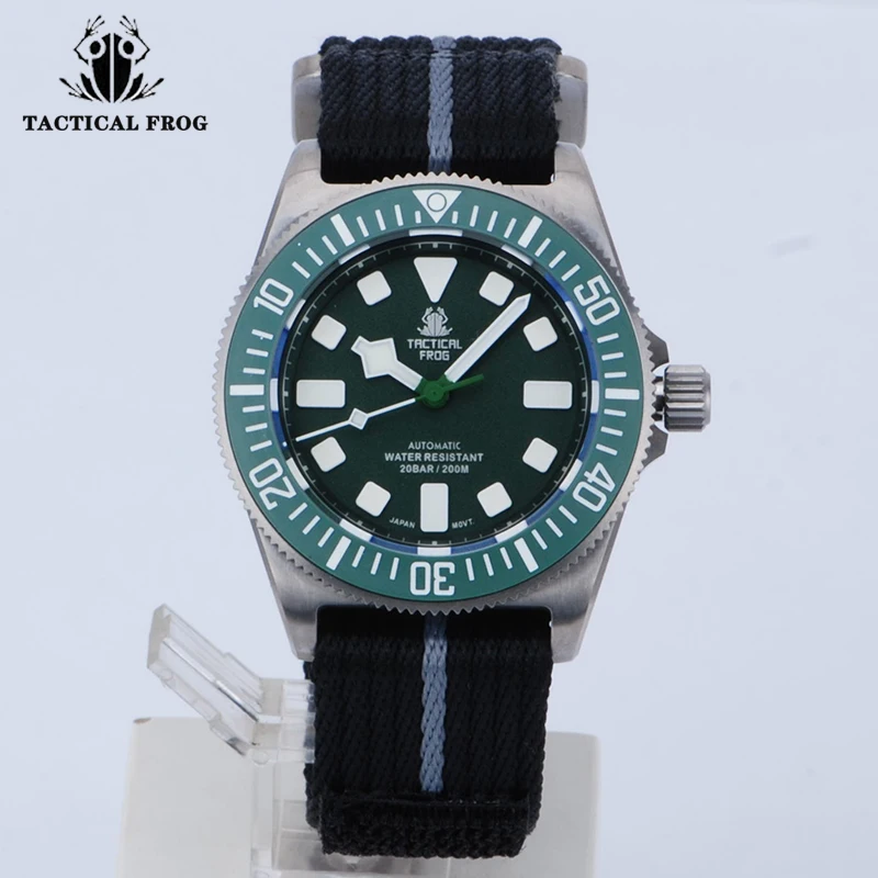 Tactical Frog FXD V4 Titanium Watch for Men 42mm NH35 Automatic Mechanical Movement Sapphire BGW-9 Luminous 200M Dive Wristwatch