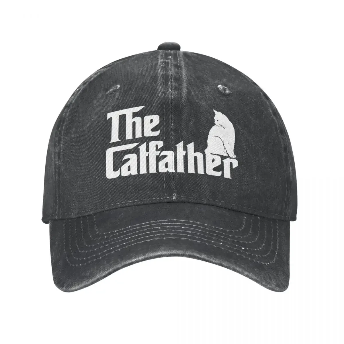 Classic Baseball Cap Adjustable Sun Hat The Catfather Spring Summer Cap Hats Cat Parody Fathers Day Jeans Casquette Hip Hop