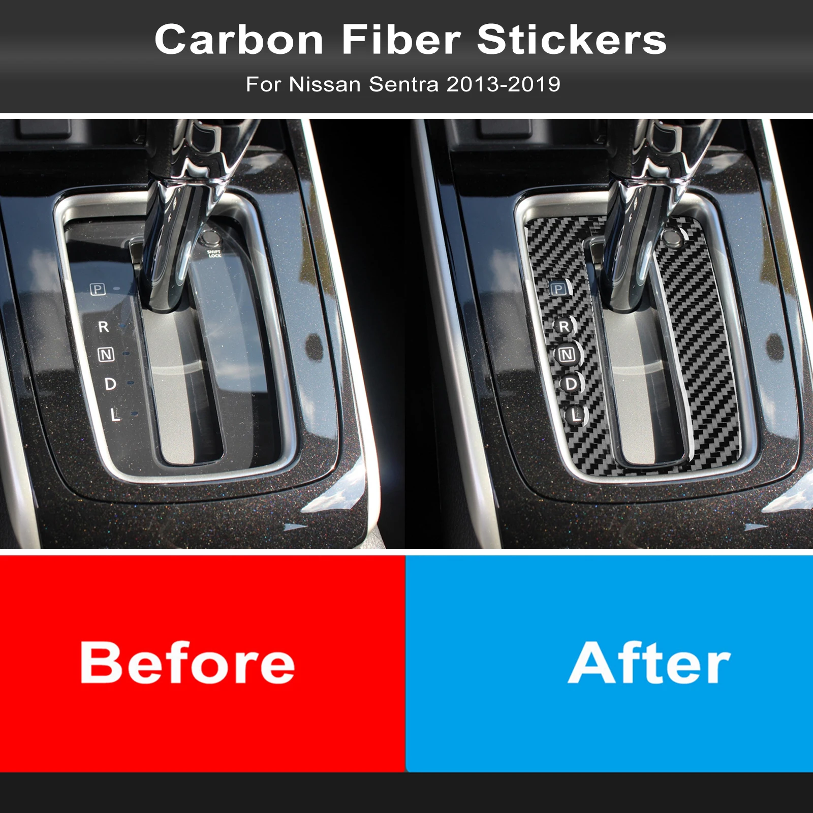 ألياف الكربون الفينيل وحدة التحكم المركزية والعتاد التحول غطاء لنيسان سنترا 2013-2019 والعتاد التحول لوحة نقل يغطي الكسوة