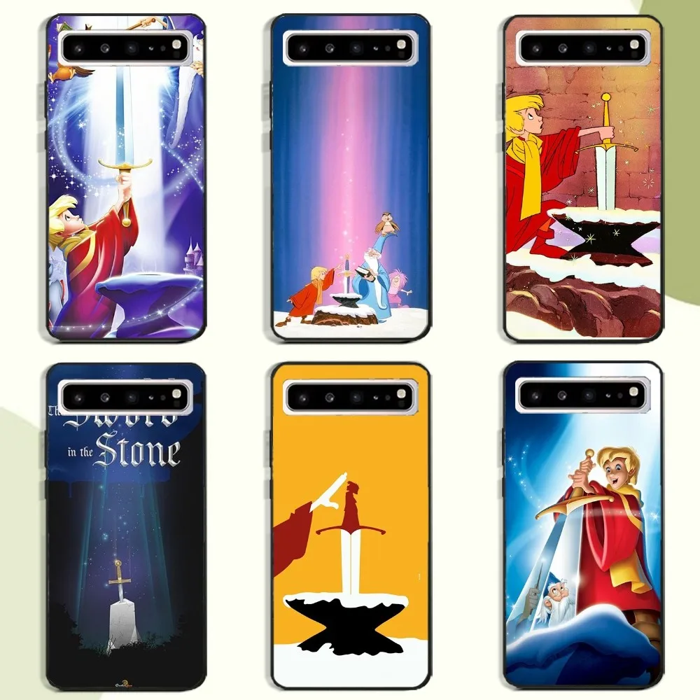 The S-Sword In The S-Stone Phone Case For Samsung Galaxy A52 A12 A51 S21 Edge S22ULTRA S23 S20LITE Plus Ultra Black Cover