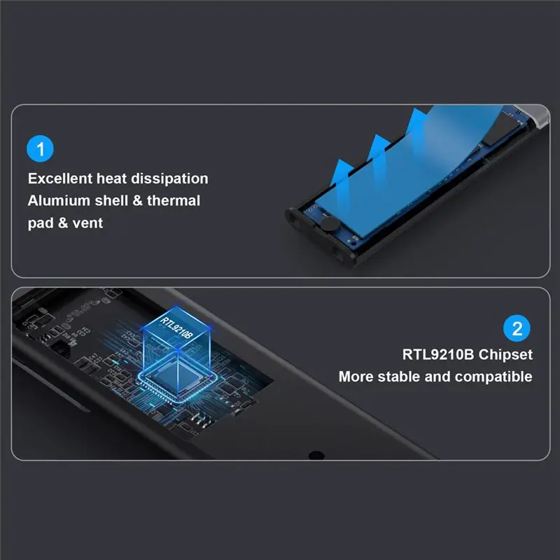 A40I M2 SSD-Gehäuse NGFF 5 Gbit/s Protokoll M.2 auf USB 3.1 Gen1 SSD-Adapter für NGFF SSD-Festplattenbox M.2 SSD-Gehäuse