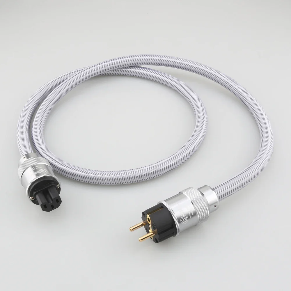 HIFI Pure Copper EU US AU Power Cable HIFI EU Schuko AC power cord with gold plated plug
