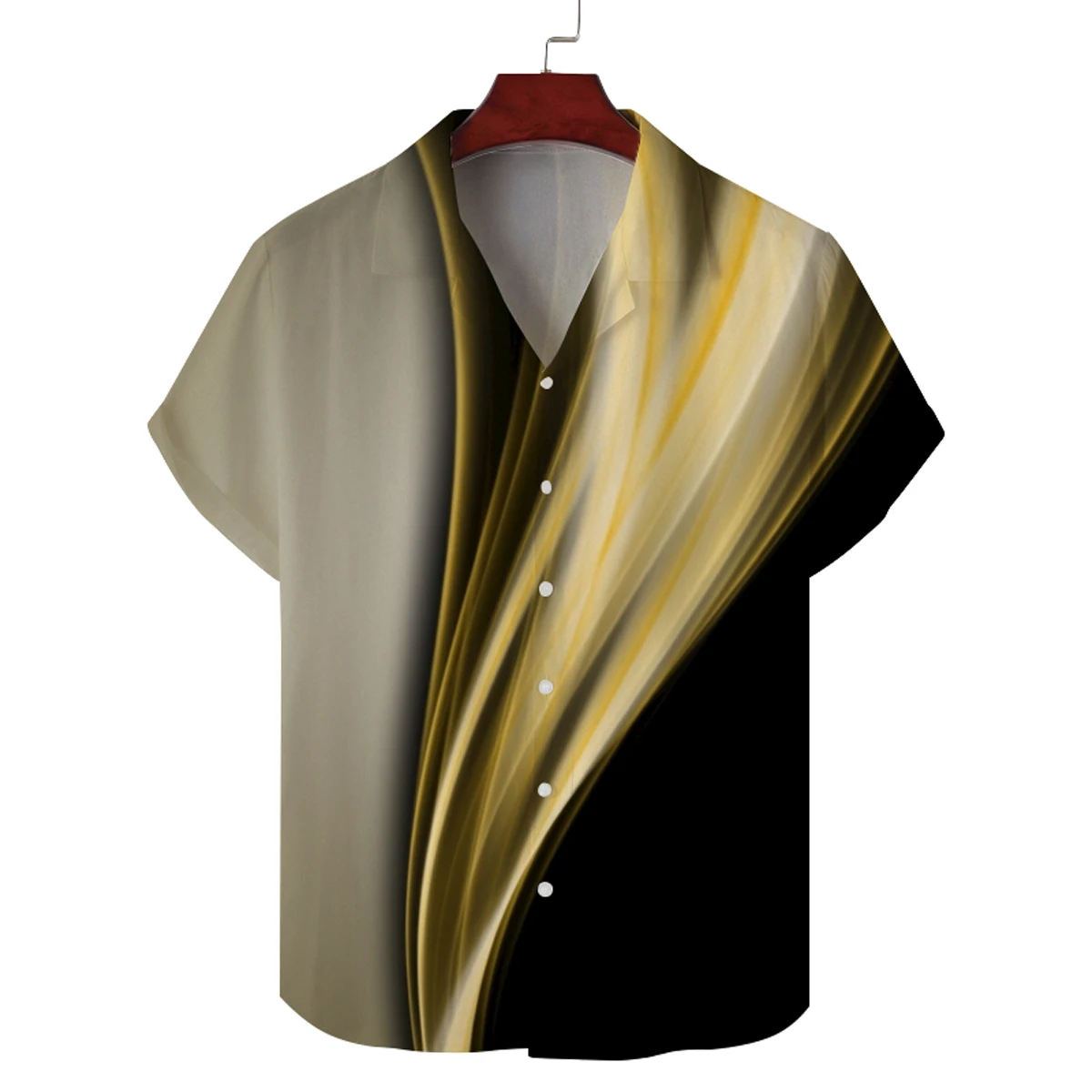 

Men's fashion casual Cuba collar shirt men's personalized printed cardigan Hawaiian short sleeve shirt