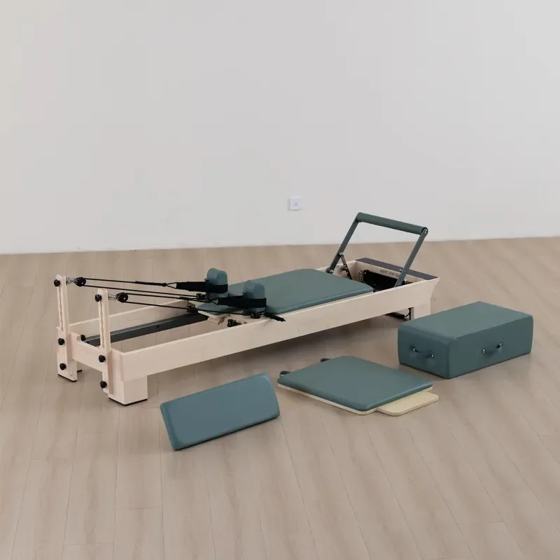 MultiFunctional Eco-Friendly Durable Maple Pilates Reformer for Pilates Studio Use Posture Improvement & Core Strengthening
