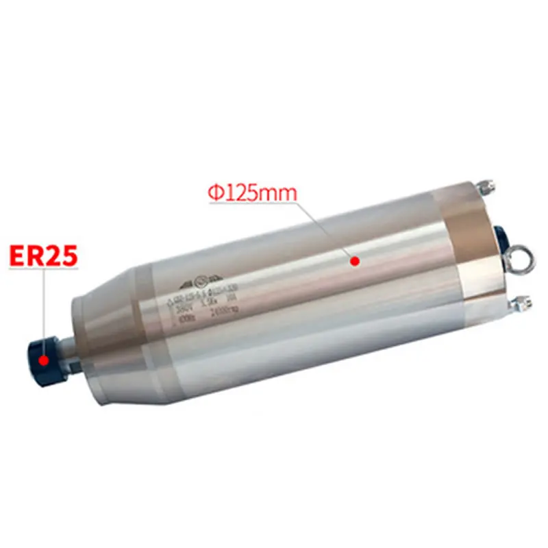 5.5KW CNC Spindle Motor 220V 380V Water Cooled Milling Engraving Machine Z Axis Shaft 5500W Motor Diameter 125mm ER25 Chuck