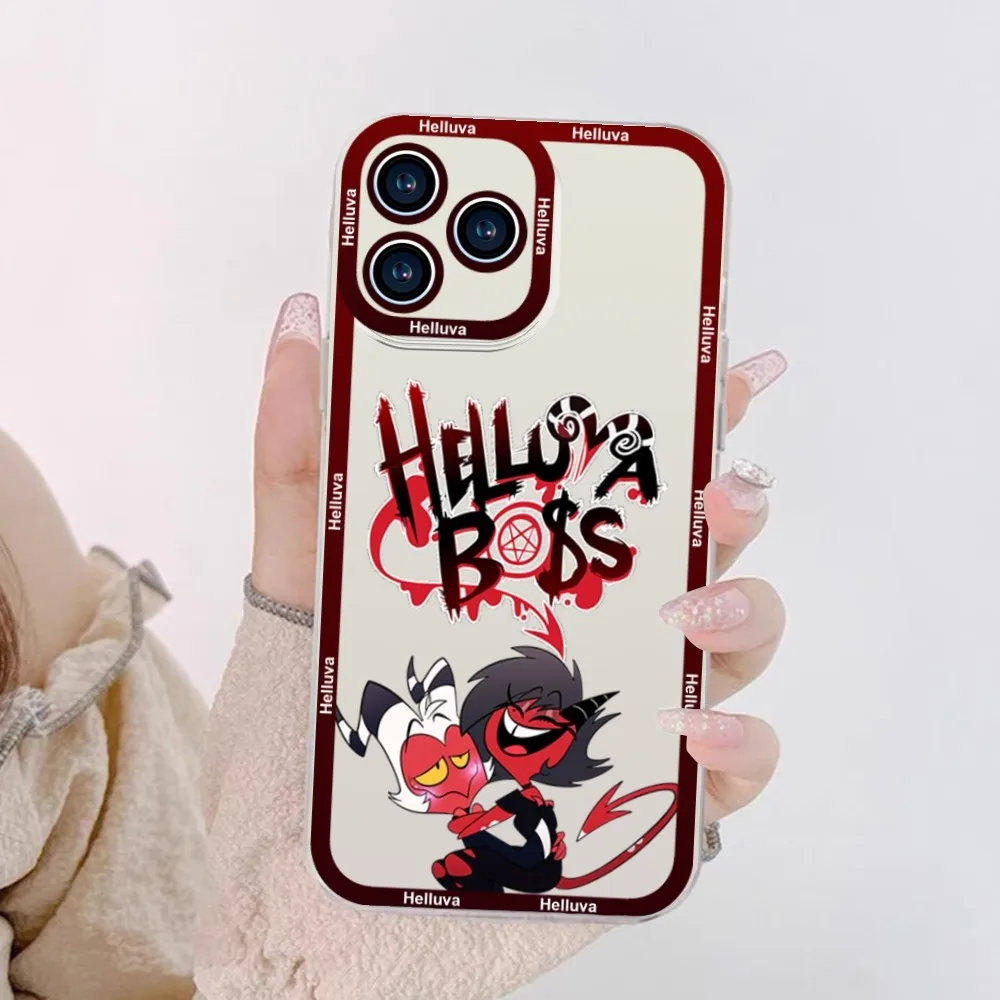 H-Helluva Boss Cartoon Phone Case For iPhone 11 12 Mini 13 14 Pro Max Transparent Shell