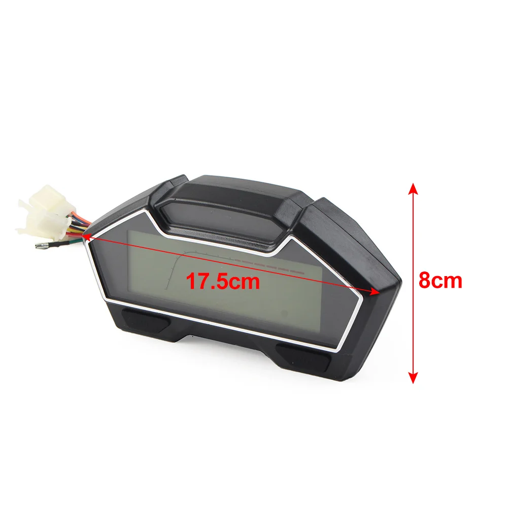 Universal RPM LCD Digital Motorcycle Odometer Speedometer Tachometer Gauge Speed